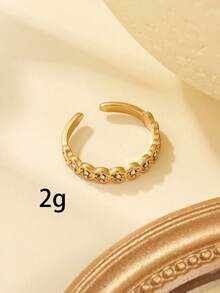 1pc/4pcs 18K Gold Plated Stainless Steel Butterfly Heart Zirconia Exquisite Stackable Rings, Y2K Soft Girl Minimalist Daily Party Jewelry Gift, Open Ring Adjustable Size, Butterfly, Round, Heart-Shaped Zirconia Inlaid, Suitable For Women's Daily Decoration Or Gifting - Yellow Gold - View 13