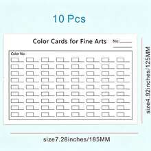 Artist Coloring Cards - Double-Sided Matte Surface, Suitable For Watercolor, Marker, Colored Pencil - Pre-Colored Areas - Ideal For Art Students, Portfolio Development, Classroom Practice - Painting Practice Paper And Project Material Organizer, Clear Layout, Sturdy Cardstock, Creative Professionals - A - View 14