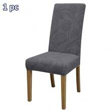 1pc/4pcs/6pcs/8pcs/10pcs Solid Color Milk Silk Chair Covers, Polyester Elastic Dining Chair Slipcovers, Home Decor Hotel Wedding Party Restaurant Chair Protectors - Grey - View 13