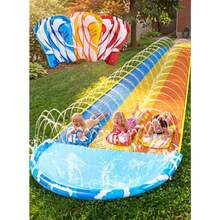 Sloosh - Tobogán acuático triple de 7 metros x 213 cm, con 3 tablas y aspersor deslizante, resistente, para niños, adultos, patio, verano, al aire libre - como en la imagen - Ver 8