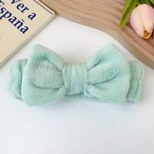 1pc Women's Bow Headband, Flannel Facial Wash Headband Hair Accessory For Summer, Suitable As Halloween, Christmas, New Year, Mother's Day, Father's Day And Valentine's Day Gifts, Unisex, Mother's Day Gift, Bedroom Decor, Garden, Kitchen Decor, Summer, Beach, Travel Essential, Room Decor, Stress Relief Toy, Graduation - Multicolor - View 2