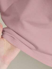 Conjunto de camiseta y pantalones cortos para mujer, diseño de patchwork de mezclilla vintage, top casual elegante para salidas de verano, estampado gráfico, versátil para uso diario, al aire libre, compras, viajes - Rosa Oxidada - Ver 5