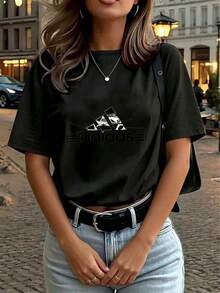 Women T-Shirts - Black - View 4