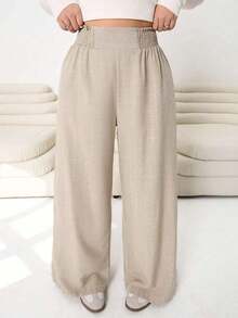 Pantalones casuales nuevos para otoño/invierno 2025, adecuados para salidas, uso diario casual, fiestas, ir al trabajo, volver al colegio, citas, hogar, fiestas de cumpleaños y múltiples ocasiones.Corte relajado, cintura elástica, pierna ancha, - Albaricoque - Ver 6