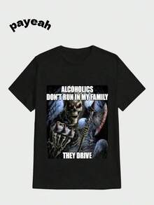 Camiseta versátil 2026Payeah Funny Memes, Sarcastic T-Shirts Casual Digital Print Pure Heavy Cotton T Shirt,Camisetas para hombre, camisetas para mujer, estampados de anime, ropa imprescindible para apoyar el Mundial, camisetas gráficas para niños, adecuadas para el uso diario, camisetas para hombre, camisetas con temática de verano de 2026 - Negro - Ver 1