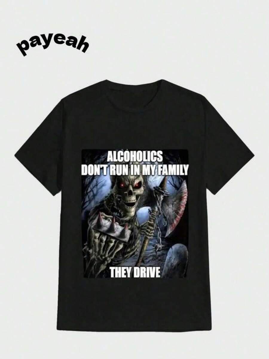 Camiseta versátil 2026Payeah Funny Memes, Sarcastic T-Shirts Casual Digital Print Pure Heavy Cotton T Shirt,Camisetas para hombre, camisetas para mujer, estampados de anime, ropa imprescindible para apoyar el Mundial, camisetas gráficas para niños, adecuadas para el uso diario, camisetas para hombre, camisetas con temática de verano de 2026 - Negro - Ver 1