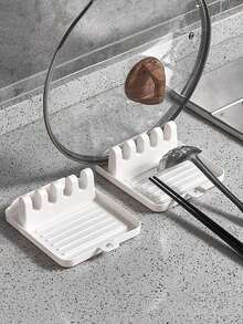 Soporte de utensilios de cocina de silicona con almohadilla de goteo - Organizador todo en uno para espátulas, cucharas, tapas y herramientas de cocina - Resistente al calor, antideslizante, accesorio de cocina - tapete de espátula - View 2