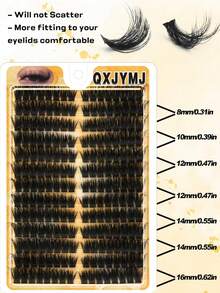 13 Rows Curl D DIY 208PCS Various Lengths Cluster Eye Lashes, Extensions Fluffy Volumized Individual False Eyelashes, Faux Mink Lashes, Resuablelash Clusters,Eyelash Clusters,Individual Eyelashes,Lashes,Fake Lashes - View 5