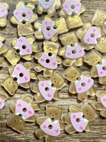 10pcs/Set Cartoon Resin Bear Dress Buttons DIY Craft Sewing Materials For Blouse Dress Decorations DIY Apparel Sewing Supplies - 10pcs - View 1