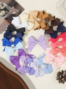 20 chiếc kẹp tóc nơ nhung ombre hình macaron, chất liệu mềm mại không gây hư hại, phù hợp cho sử dụng hàng ngày và chụp ảnh. - Phối màu - Xem 5