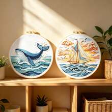 DIY Ocean Scenery Embroidery Kit, Full Set Of Tools And Materials, Handmade Relaxing Decor Painting - Multicolor - View 12