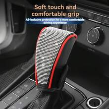 Shiny Rhinestone Car Gear Shift Knob Cover, Automatic Gear Shift Cover, PU Leather Anti-Slip Protective Sleeve, Enhances Car Interior Elegance, Suitable For Car Interior Decoration Exquisite Gift, Universal Car Interior Decoration Accessory - Multicolor - View 3
