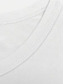 1 Piece Of Short Sleeve T-Shirt With Artistic Letter Print - Elegant And Stylish - For Women, Round Neck, Casual Sporty Style, 180g 100% Cotton. - 黑色 - 查看 10