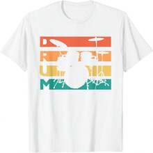 playera retro clásico para bateristas - Blanco - Ver 2
