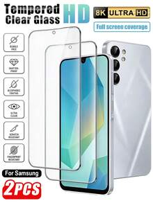 2 Packs HD Tempered Glass Screen Protectors ForSamsung FE Series And Multiple A-Series Models. Made Of 9H Hardness Glass, Shockproof And Scratch-Resistant With Smooth Anti-Fingerprint Surface. Bubble-Free And Simple To Install, Case-Compatible Mobile Accessory Delivering Reliable All-Around Daily Screen Protection For Your Phone. - Clear - View 16