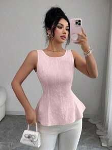 Chalecos de verano elegantes y románticos tejidos para damas - Rosa - Ver 4