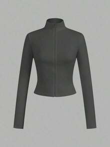 2 piezas Conjunto versátil de ropa deportiva de punto blanca y negra para yoga y fitness, camiseta de manga larga con cremallera y bordado gráfico de letras, elegante para otoño/invierno - Multicolor 9 - Ver 9