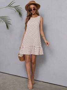 Vestido mini casual, de fiesta y de viaje con rayas y fruncido para mujer - Rosa Pálido - Ver 3