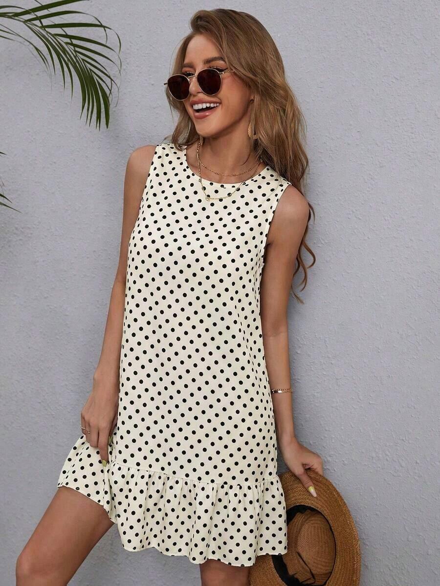 Vestido mini casual, de fiesta y de viaje con rayas y fruncido para mujer - Amarillo claro - Ver 1