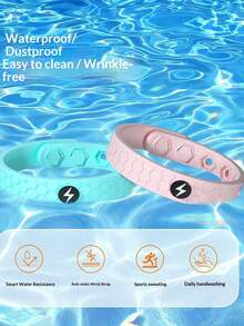 1pc Anti-Static Silicone Bracelet | Negative Ion Balanced Energy Sports Bracelet, Waterproof Static Discharge Bracelet Suitable For Men And Women - Multicolor - View 2