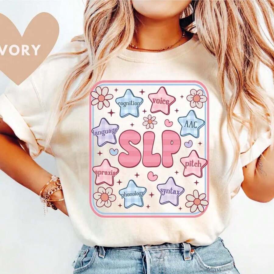 Camiseta SLP de Patología del Habla y el Lenguaje para el 4 de julio, Camiseta Groovy para Patólogos Americanos, Camiseta para Terapeutas del Habla, Regalo Floral para SLP de EE. UU.vestido casual - Albaricoque - Ver 1