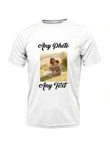 PB TECH Personalised Unisex Stag T-Shirt - Customised Image/Picture/Photo/Text - Black - View 1