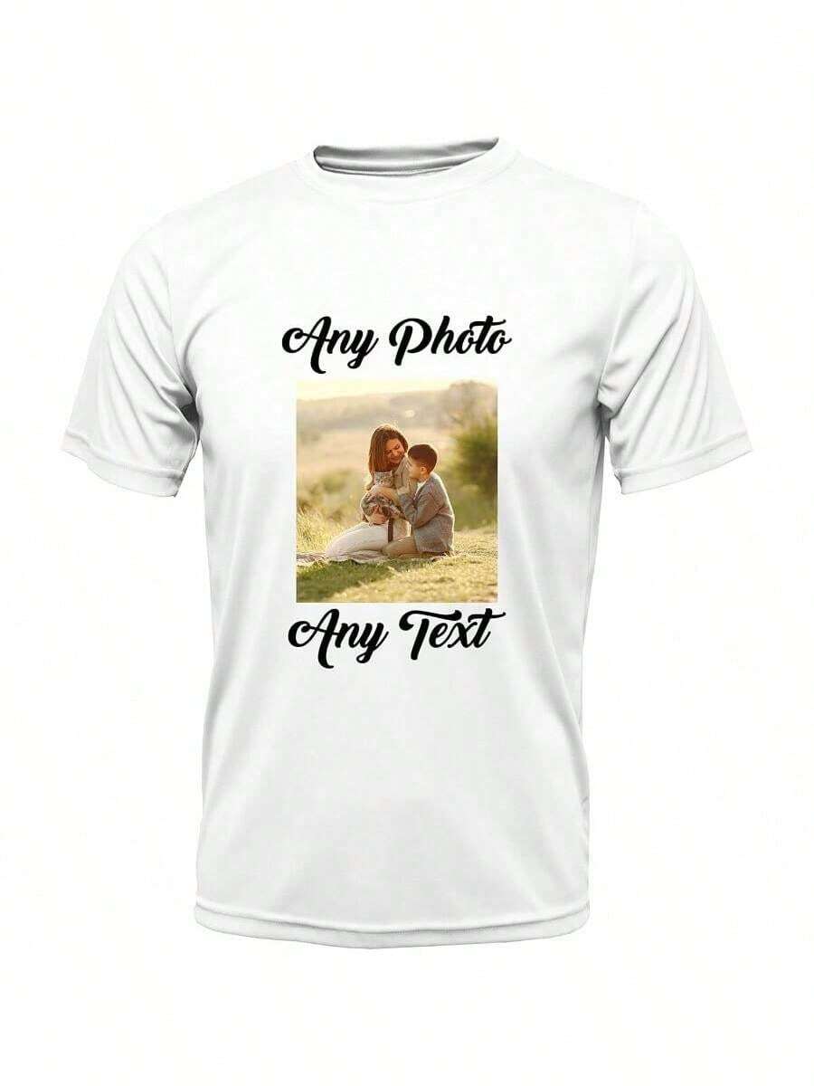 PB TECH Personalised Unisex Stag T-Shirt - Customised Image/Picture/Photo/Text - Black - View 1