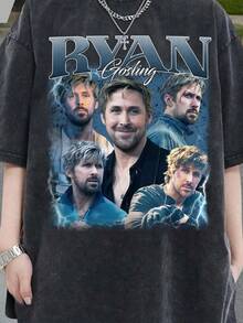 Ryan Gosling Graphic Tee, Vintage Style Shirt - Negro - Ver 6