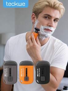 Teckwe Dao cạo mini gấp gọn cầm tay, máy cạo râu du lịch thủ công cho nam, dao cạo an toàn kích thước bỏ túi nhỏ gọn kèm hộp bảo vệ, lý tưởng cho công tác và sử dụng hàng ngày, 3 màu có sẵn - Nhiều màu - Xem 1