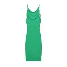 2024 nueva moda de verano vestido Sexy sin tirantes vestido sin tirantes con cuello colgante temperamento - Marrón oscuro - Ver 5