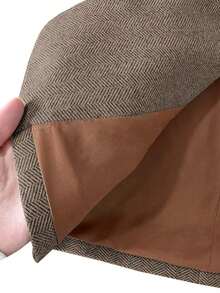 Chaqueta de traje de otoño/invierno 2025 con diseño especial de cuello, sensación de alta gama, forro 3D, diseño elegante y estilizado que cintura, color marrón oscuro, perfecto para el transporte diario de las mujeres.Invierno invierno para mujeres Invierno Navidad Año Nuevo Acción de Gracias para mujeres Fiesta Playa Graduación Elegante - Café integral - Ver 5