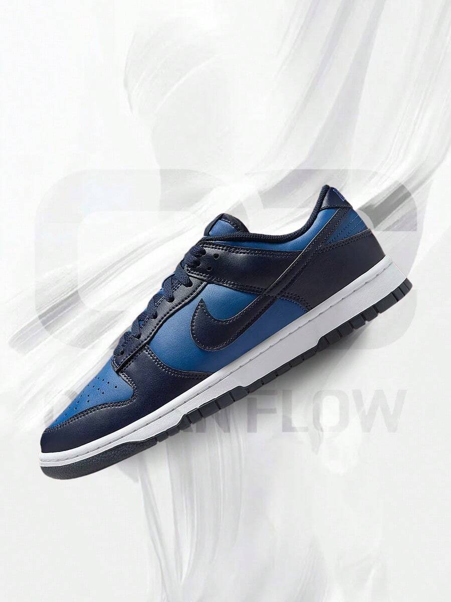 Nike Dunk Low Retro Mystic Navy– Men's Lifestyle Sneakers – Shoes For Man -Vintage-Spring & Summer-Inspired Running Shoes, Shock-Absorbing Comfort, Gym To Streetwear Casual Wear-Mother's Day Gifts-Father's Day Gift-HF5441 402 - Mystic Navy/Marine/White - 查看 1