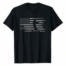 Ropa de Béisbol con Bandera Americana - Camiseta de Béisbol - Negro - Ver 1