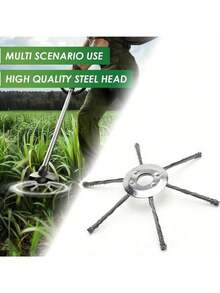 9-Inch Heavy Duty Steel Brush Cutter Blade - Rotary Brush Trimmer Attachment For Grass, Weeds And Moss Removal, Compatible With Brush Cutter, Lawn Mower, Driveway And Pathway Edging (Gas Powered) - Blade Consumable - A - View 2