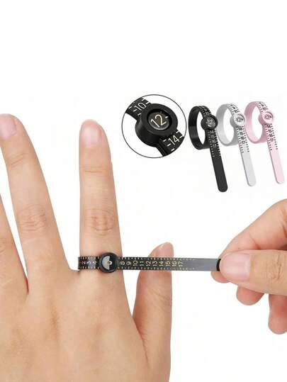 1 pieza/Instrumento de medición de talla de anillo con lupa, herramienta de medición de dedos con ajustador de medición de dedos, herramienta de medición de talla de anillo para el Día de San Valentín, accesorio de medición de anillo de boda, herramienta de medición, regalo festivo, medición perfecta del anillo de boda de la novia, medición precisa
