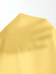 Blusa de gasa con volantes asimétricos y cuello suelto - Amarillo - Ver 8