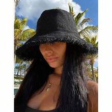 1pc Women's Straw Hat, Large Brim Sun Hat For Beach, Travel, Vacation, UV Protection, Spring/Summer - Multicolor - View 8