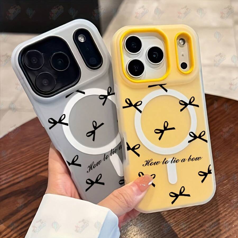 Funda para teléfono: Funda para teléfono adecuada para  17, 15, 15 Plus, 15 Pro, 16, 16 Plus, 16 Pro, 16e, 16 Pro, 17 Pro, 17 Air, 17 ProMax, 14. A prueba de golpes, doble capa, imitación de gel, protección magnética, resistente a arañazos, diseño simple con lazo.Adecuado para varios modelos de : 17, 16, 15, 14, 13, 12, 11, Plus, Air, Pro Max. - Amarillo - Ver 1