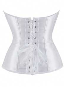 Hauts Corset Minimalistes Grande Taille pour Fête du Nouvel An, Saint-Valentin, Fête de la Saint-Patrick, Sorties, Blanc, Été - Blanc - Voir 3