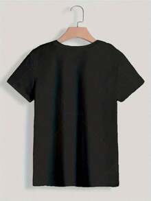 Women's 2026 Graduation Graphic T-Shirt - With Sparkling Design And Graduation Cap For 2026 Graduation Celebrations - Casual Graduation Party Outfits - Women's Summer Sets - Short-Sleeve Cotton Casual T-Shirt - Fashionable Blouses For Women - Summer Blouses - Suitable For Spring, Summer, And Autumn - 黑色 - 查看 2