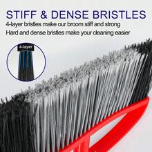 Commercial Heavy Duty Outdoor Broom, 15.7" Extra Wide Angle Broom With 4-Layer Stiff Bristles, Adjustable 38-53.5" Handle For Patio Garage Garden Yard Concrete (Red) - 1 - View 5