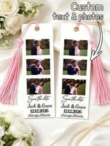 Personalized Bookmarks, Custom Photo Bookmarks, Customizable Text, Photo, Name And Other Information, Tassel Pendant, Couple Gift, Anniversary Gift, Ideal Gift For Family, Gift For Readers - Multicolor - View 1