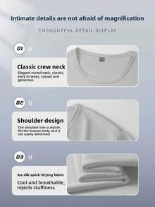 Short-Sleeved Crew Neck T-Shirt, Made From Heavyweight Cotton, With An American Urban Style And An Oversized Design. It Offers A Sophisticated, Niche Look That's Both Casual And Elegant-A Versatile, Half-Sleeve Garment. This Polyester Short-Sleeved T-Shirt Is Suitable For All Seasons; It Can Be Worn As A Base Layer In Spring And Autumn Or On Its Own In Summer. Unisex Style, Perfect For Friends. A , Heavyweight Cotton T-Shirt. - 白色 - 查看 7