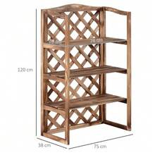 3-Tier Flower Stand/Planter Shelf, Fir Wood, For Indoor & Outdoor Use, Space-Saving, Robust Design, Model 8 - 1PC - 查看 2