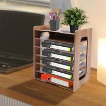 7 Ablagefächer Holz Büro Schreibtisch Briefablage Dokumentenhalter A4 Papierfach - wie abgebildet - Übersicht 8