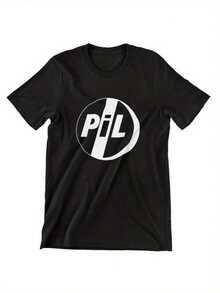 Camiseta de Hombre Public Image Ltd PIL & Johnny Rotten Punk Logo - Camiseta de Merchandising Musical Icónico, Cuello Redondo y Corte Regular para Conciertos, Ropa Casual y Comodidad Todo el A?o (Lava - Negro - Ver 1