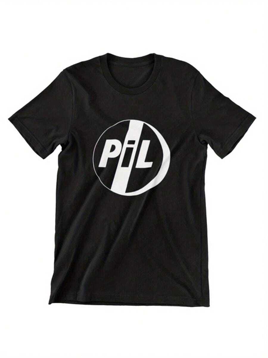 Camiseta de Hombre Public Image Ltd PIL & Johnny Rotten Punk Logo - Camiseta de Merchandising Musical Icónico, Cuello Redondo y Corte Regular para Conciertos, Ropa Casual y Comodidad Todo el A?o (Lava - Negro - Ver 1