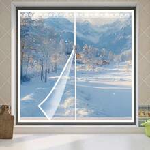 Winter Bedroom Windproof Cold-Proof Transparent Thermal Insulation Curtain, Sealing Window Curtain, No-Drill Installation, Cold And Warm Air Barrier, Thickened Windproof Insulation, High-Definition Transparent Film - Transparent White Zippered Thermal Curtains - View 6