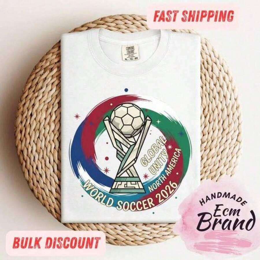 Camiseta de Fútbol Mundial 2026, Camiseta de Fútbol Unidad Global, Camiseta de la Copa Mundial de Norteamérica, Camiseta para Fanáticos del Fútbol, Regalo para Amantes del Fútbol, Camiseta de la Copa Mundial 2026 - Negro - Ver 1