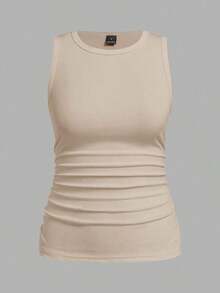 Set de 2 camisetas ajustadas de cuello redondo para mujer, casual, de vuelta al colegio - Multicolor 10 - Ver 6